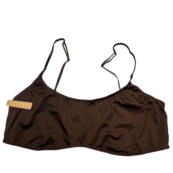 SKIMS Stretch Satin Scoop Neck Bralette + Cheeky‎ Tanga Cocoa 4X - Picture 3 of 15